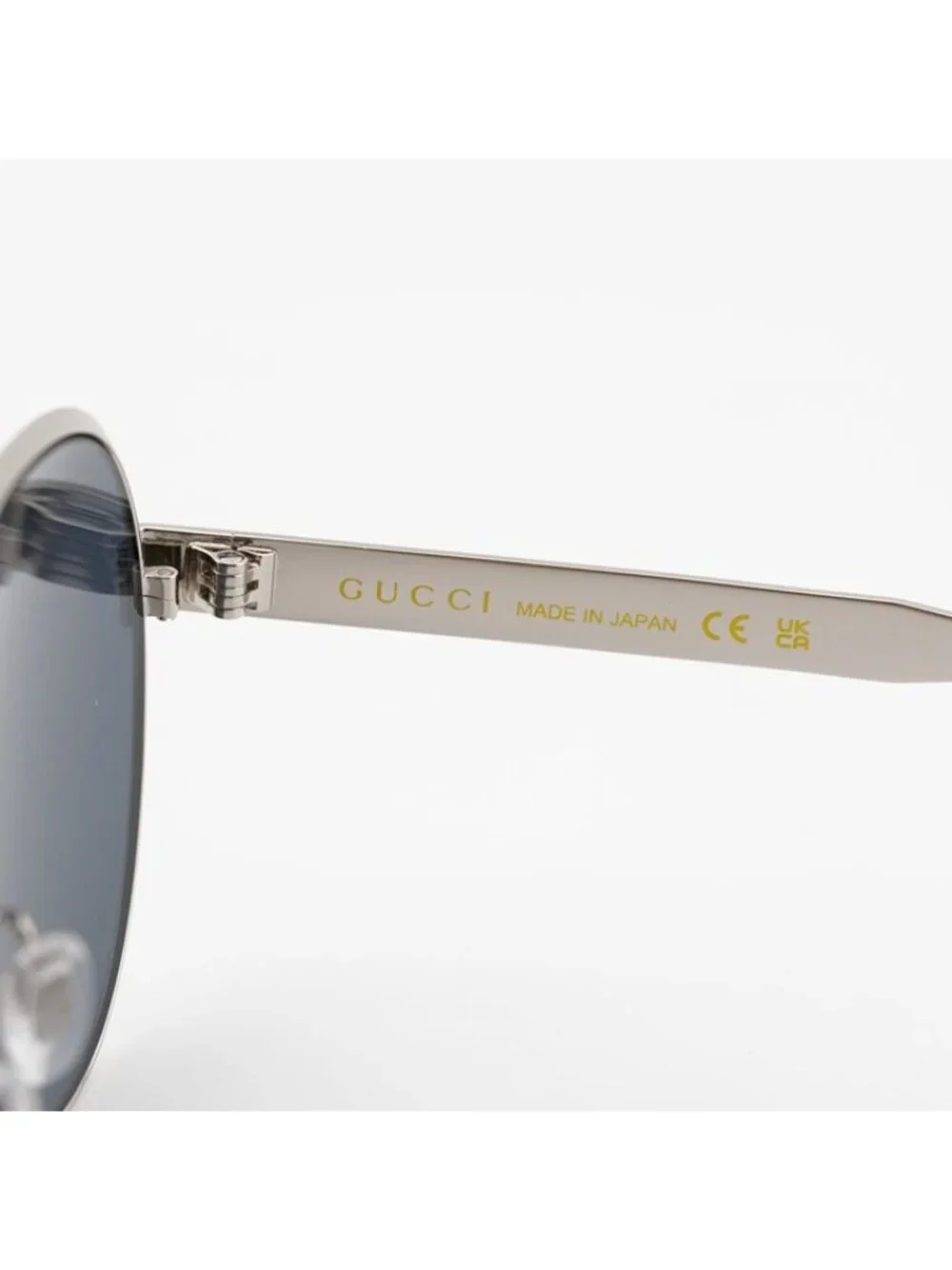 Gucci GG1513S 003 Sunglasses Silver Aviator Frame, Smoke Lenses